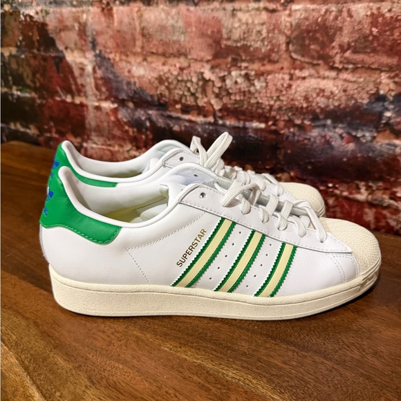 adidas Other - Adidas White and Green Yellow Superstar Shoes